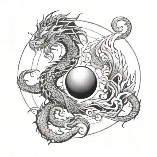 Dragon And Phoenix Yin And Yang
