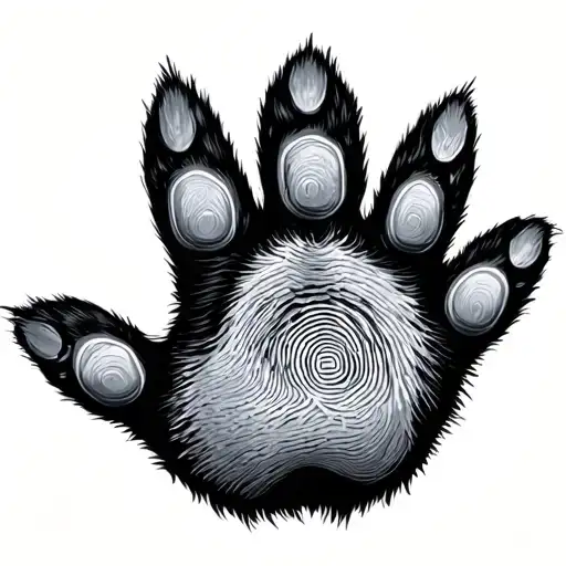 Fingerprints Animal Paws Connected