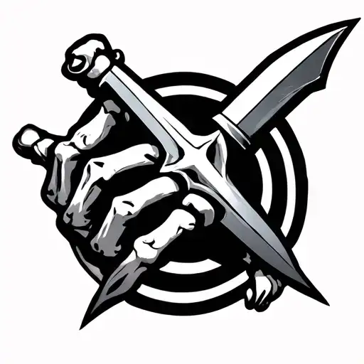 Skeleton Hand With Ninja Star