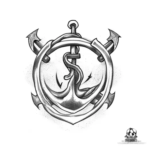 A Powerful Tattoo Design Featuring A Navy Anchor Intertwined With A Jiu Jitsu Belt