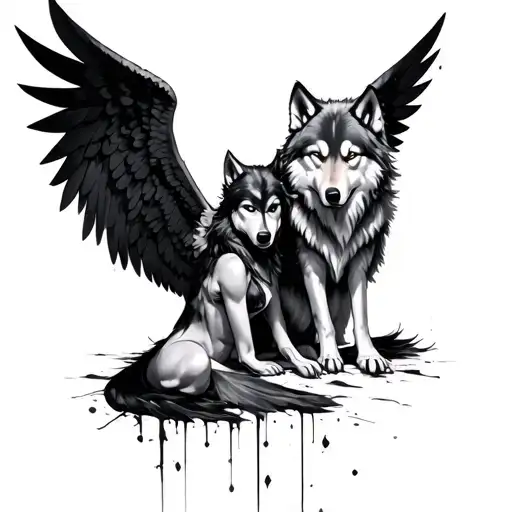 A Fallen Angel And A Wolf