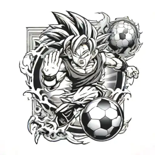 Soccer Ball And Songoku Super Sayan