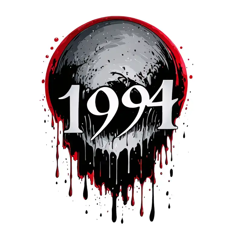 The Numbers 1994 In Text With Blood Dripping