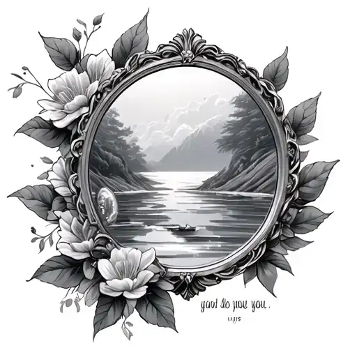 Mirror Tattoo With Motivational Quote In It