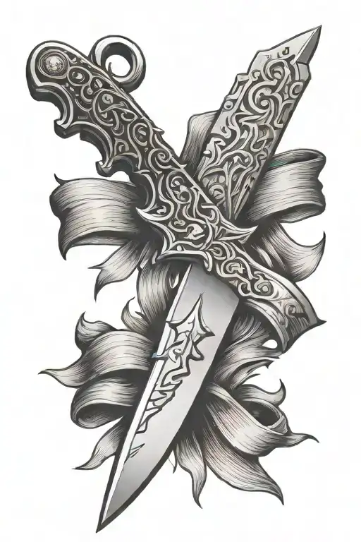 1Ww Knife With Ribbon