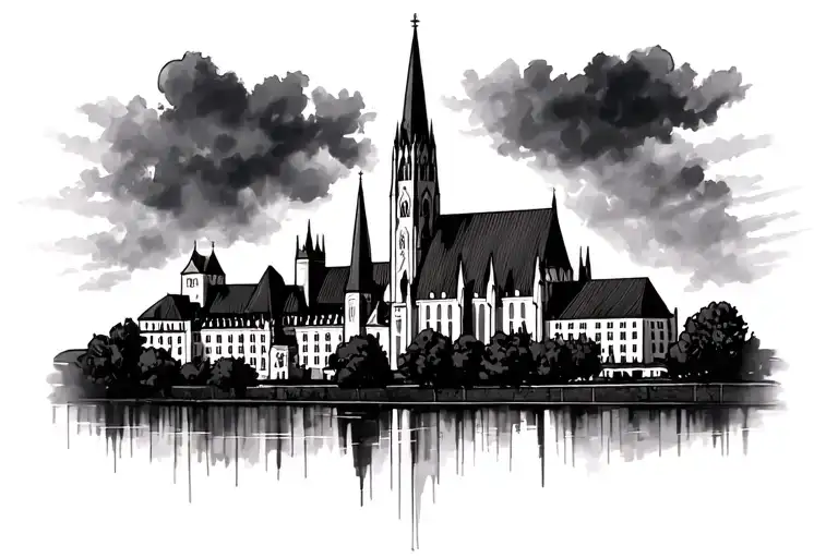 Skyline Cologne Church With Cologne