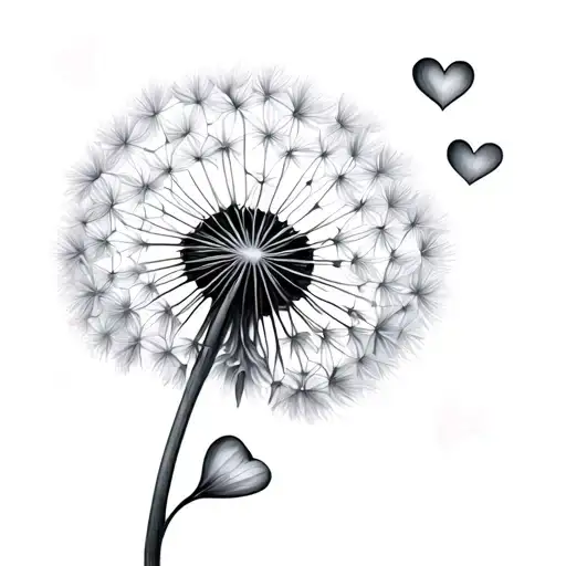 Dandelion With Hearts