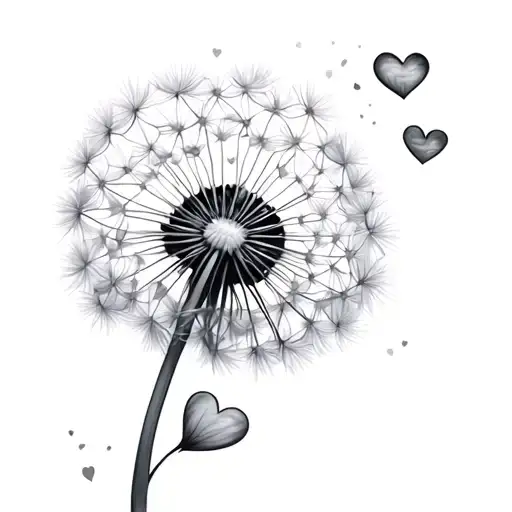 Dandelion With Hearts