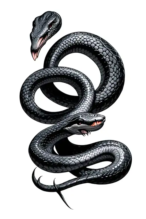 Snake In Cyber Sigilism Style