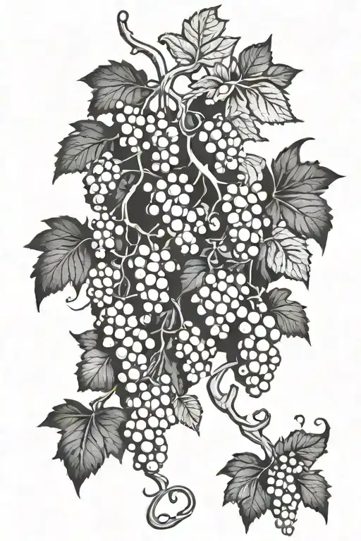 Vine With Grapes And Deep Roots Reaching Deep