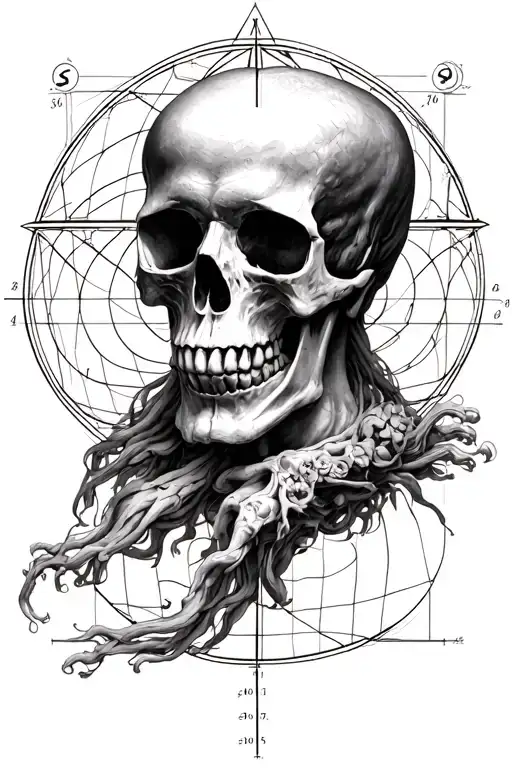 Skull Front View Golden Ratio Fibonacci Vitruvian Man