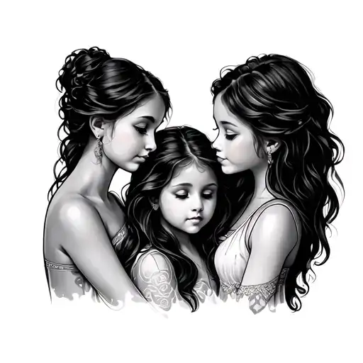 Mother And 2 Daughters