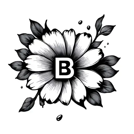 Infinite With Heart And Waterproof Flower With A B In The Middle Only With Minimalist Lines