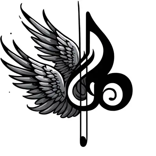 Music Note With Wings