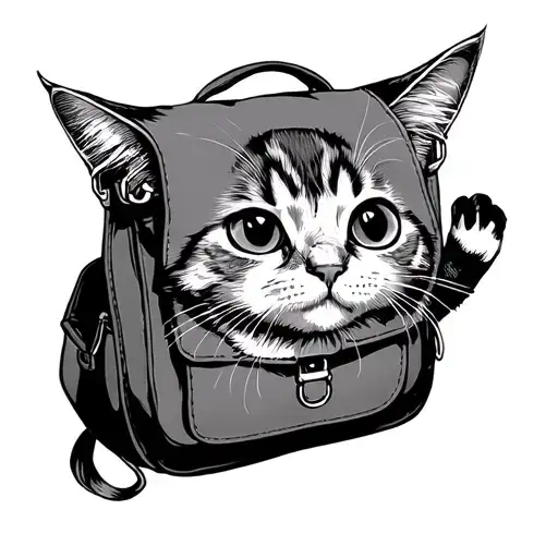 Cat And Schoolbag