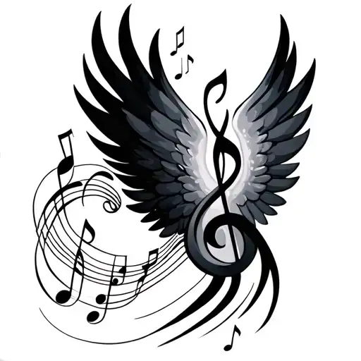 Music Note With Wings That Touches Soul