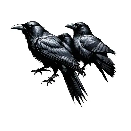 Huginn Muninn Two Ravens Love Soulmates