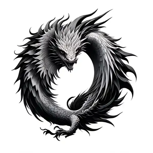 Phoenix And Dragon Ying Yang