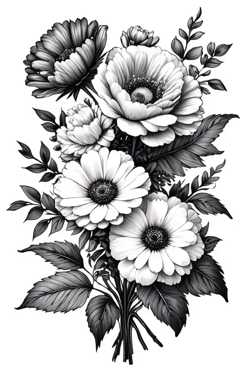 Birth Flower Bouquet Feb Sept Dec