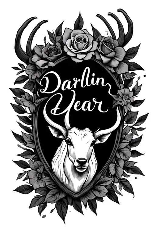 Darlin Dear Script Tattoo Design