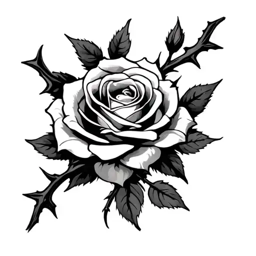Rose With Thorns Intertwined