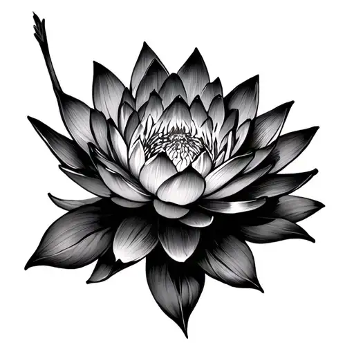 Semi Colon Lotus Flower Blooming