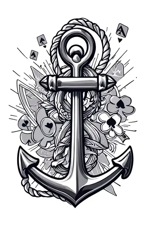 Anchor Surrounded In Gambling Designs Inspired