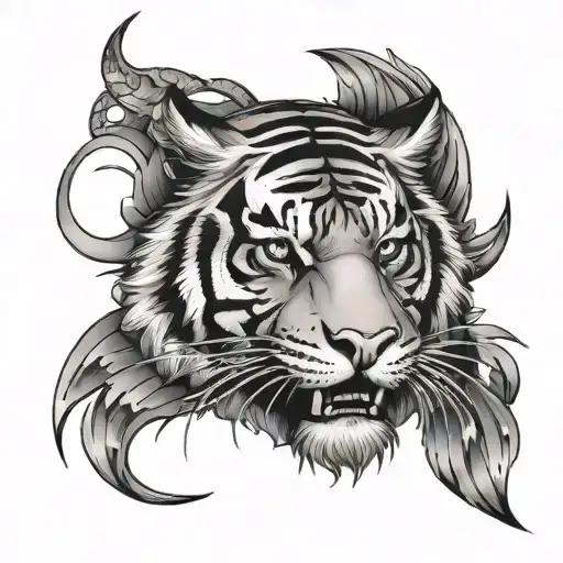Tiger Head And Scorpio
