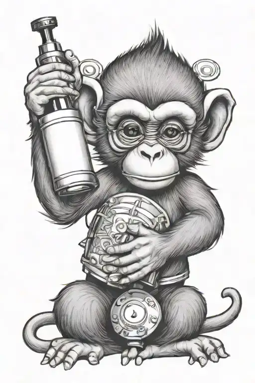 Monkey Holding A Lighter