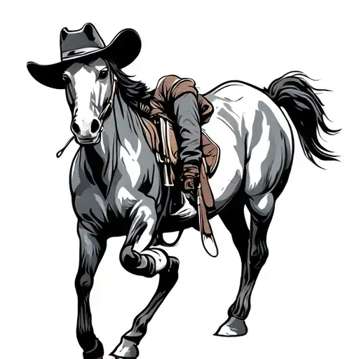 Rodeo Man Horse Wild