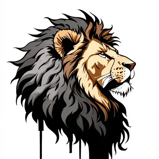 Lion And Soilder Woth His Back