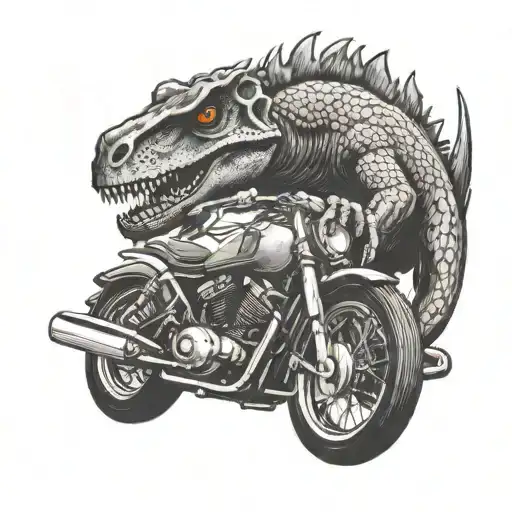 Dino Riding A Motorcycle