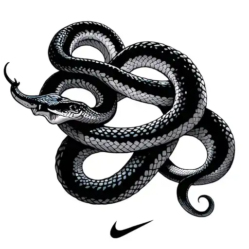 Nike Swoosh With Black Mamba Snake Wrapped Tightly