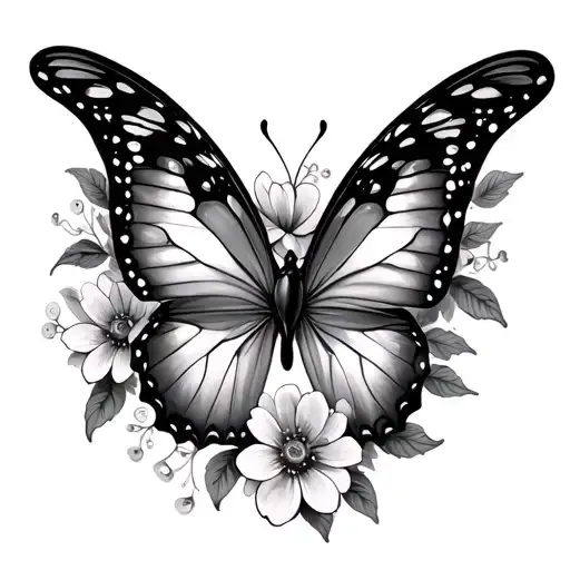 Butterfly With Flowers