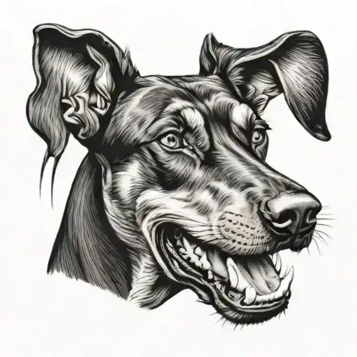 Doberman A Nice 2 Mean Open Mouth