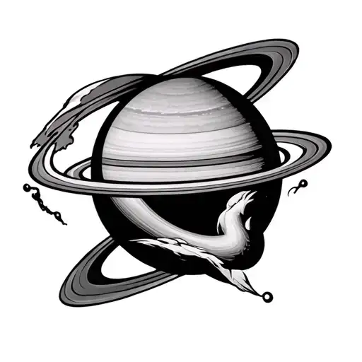 Create A Tattoo That Fuses The Capricorn Sign With The Planet Saturn And Its Rings