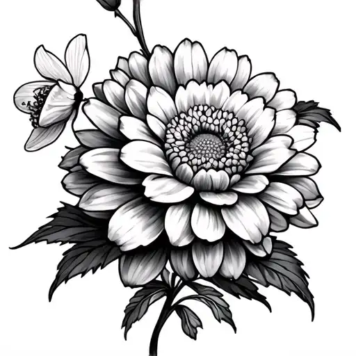 Chrysanthemum And Daffodil