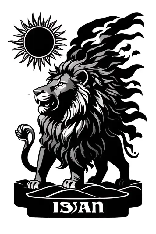 The Lion And Sun Emblem Of Iran