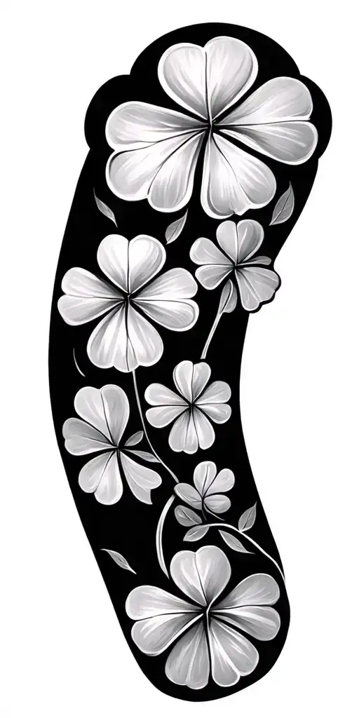 Full Sleeve Simple Four Leaf Clover Ideas For Women