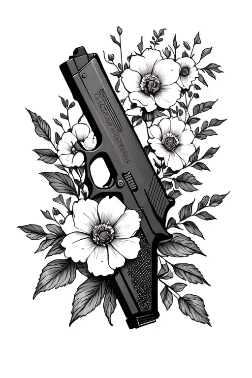 Glock And Flowers Intertwined