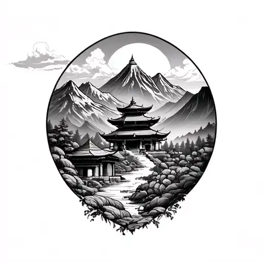 Nepali Culture And Mountains Inside