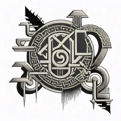 Hieroglyphs In A Linear Band Around Thigh