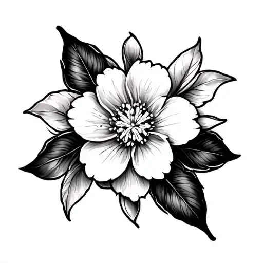 Celtic Knot And Sakura Petal Flower