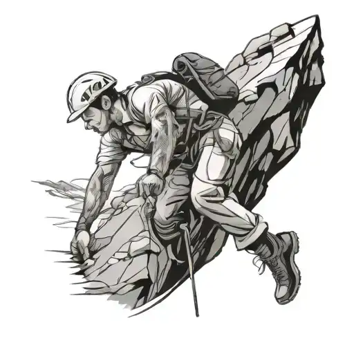 An It Worker And A Professional Climber Climbing The Mountain Each Side