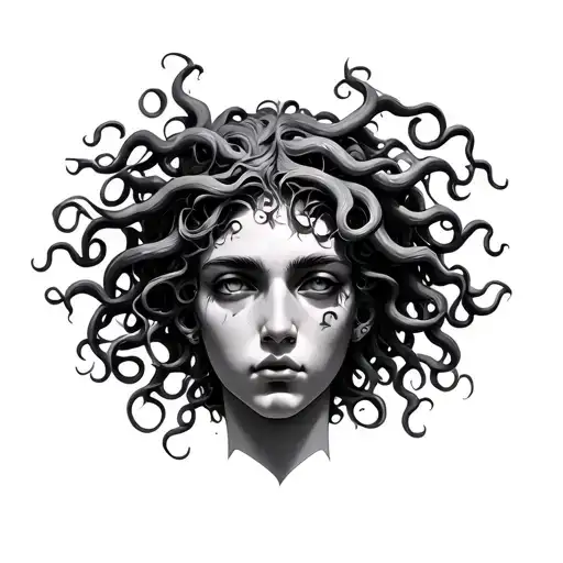 Medusa Head Realistic Portrait