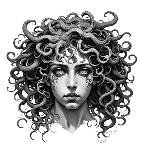 Medusa Head Realistic Portrait