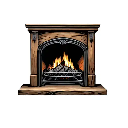 Fire Place With Wood