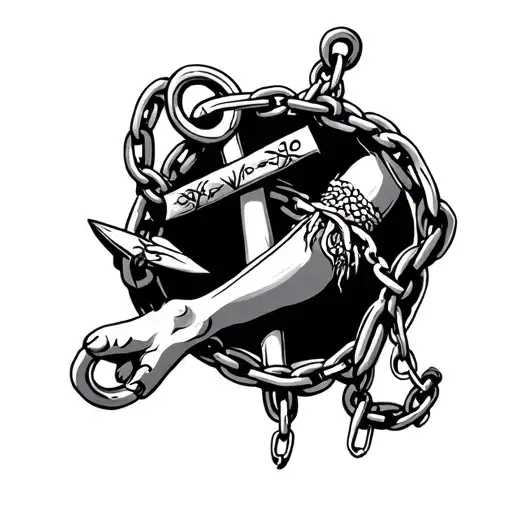Anchor Chained To Severed Leg
