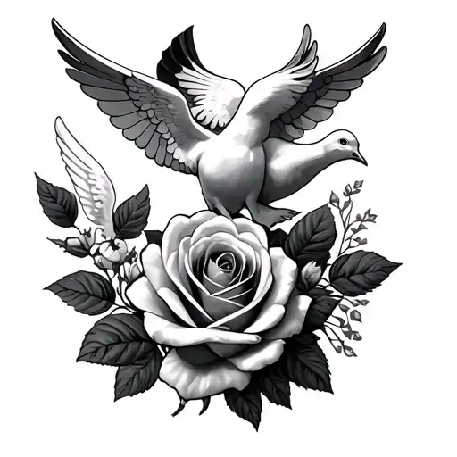 Roses Doves Cherubs Foream Tatoo