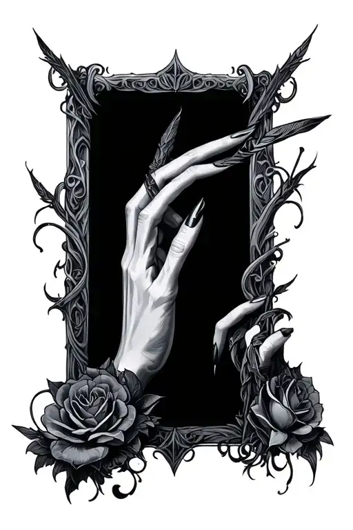 Fingers Gothic Style Line Work